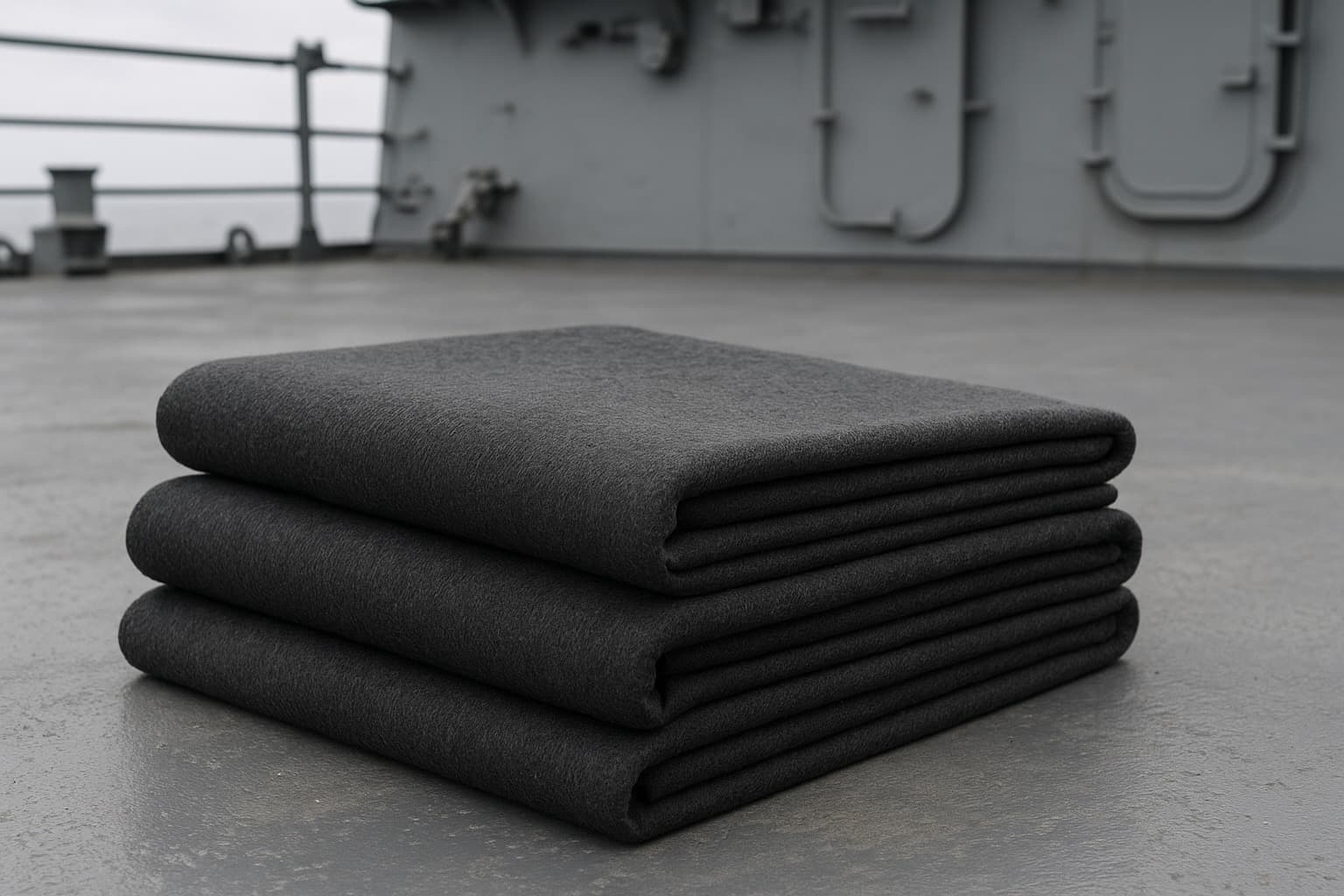 Wooden shelf with gray and olive drab green baseball caps, next to wooden clothes hanger with sweaters.