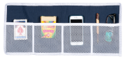 stored items in small curtain caddy - rack curtain caddys, navy rack accessories, curtain caddy