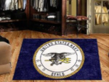 navy insignia rug - welcome mats, logo mats, shipboard insignia mats, ship crests, special logos