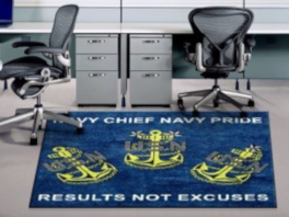 anchor welcome mat - navy insignia rug, logo mat, shipboard insignia mat, ship crest, special logo